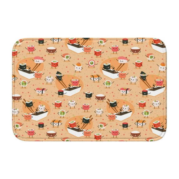 Pofeuu Funny Sushi Print Hem Mat 40x60 - Multipurpose Doormat for Indoor & Outdoor Use - Welcome Your Guests with our Entrance Mat