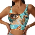 thumbnail image 1 of Pofeuu Funny Swimming Chihuahua Print Sports Bra for Women Sexy Vest Yoga Running Gym Fitness Crop Bras Tops-, 1 of 8
