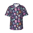 thumbnail image 1 of Pofeuu Funny colorful skull ghost Print Hawaiian Shirt for Men Sleeves Casual Button Down Summer Beach Dress Shirts T-Shirts,Small, 1 of 7