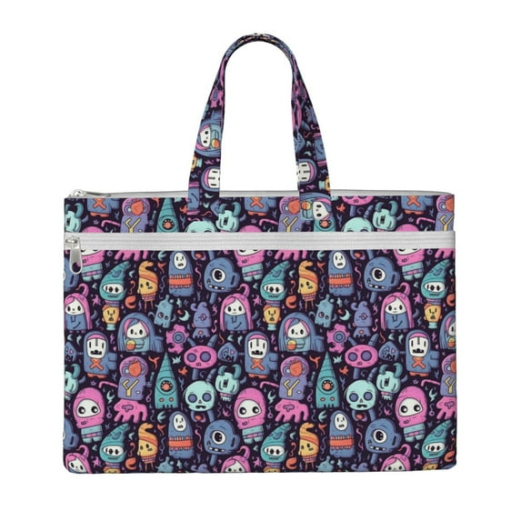 Pofeuu Funny colorful skull ghost Print Laptop Bag Carrying - Computer Bag Laptop Case Shoulder Slim Work Travel