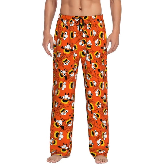 Pofeuu Funny corn spider web Print Men's Pajama Pants, Soft Lounge Pajama Pants with big pockets for Men Plaid Pj Bottoms-Medium