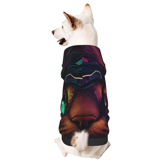Pofeuu Futuristic Cat Warrior Print Dog Clothes Dogs Sweater Soft Puppies Clothing Winter Puppy Sweaters Warm Outfit for Dogs-Medium