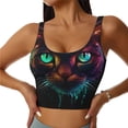 thumbnail image 1 of Pofeuu Futuristic Cat Warrior Print Sports Bra for Women Sexy Vest Yoga Running Gym Fitness Crop Bras Tops-Large, 1 of 8