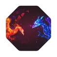 thumbnail image 1 of Pofeuu Futuristic Red And Blue Bird Print Leather Coasters Set of 6, Round Cups Mugs Mat Pad for Home Kitchen Heat Resistant Drink Coasters,Octagon, 1 of 7