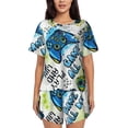thumbnail image 1 of Pofeuu Game All Day Print Women's Pajama Set Short/Shorts Soft Button PJs Elastic Drawstring Waist Sleepwear-Medium, 1 of 6