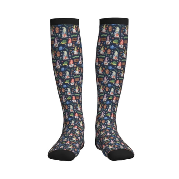 Pofeuu Garden Gnomes Print Compression Socks for Women & Men Circulation - Best Support for Nurses,Running,Athletic,Sports