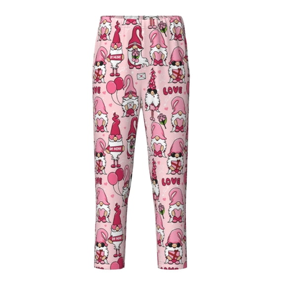 Pofeuu Garden Gnomes Print Teenagers' Pajama Pants, Soft Lounge Pajama Pants with big pockets for Men Plaid Pj Bottoms-Large