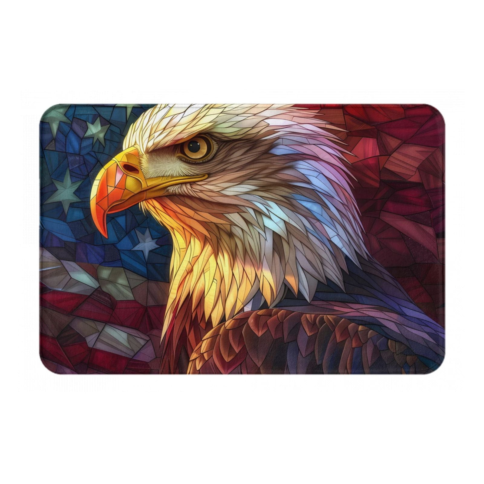 Pofeuu Geometric American Bald Eagle Print Flannel Doormats Rug16