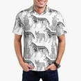 thumbnail image 1 of Pofeuu German Shepherd Dog Print Men's Loose Fit Midweight Short-Sleeve Pocket Polo-Large, 1 of 6