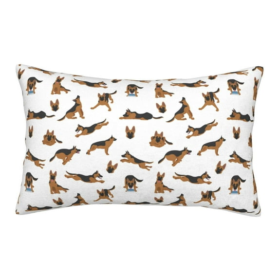 Pofeuu German Shepherd Dog Print Polyester Microfiber Plush Pillowcases, Super Soft and Cozy Pillow Case Covers with Envelop Closure(Pillow core not included)-14"x20"