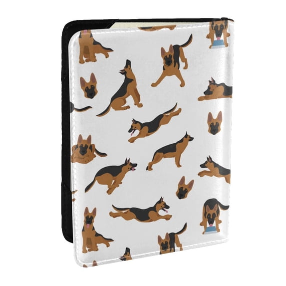 Pofeuu German Shepherd Dog Print Travel Document Organizer Passport Holder Men Women for Family (6.5 in x 4.5 in),Wallet Holder Credit Card Clutch Bag Case