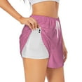thumbnail image 1 of Pofeuu Gingham Print Women's Athletic Shorts Running Workout Shorts Tummy Control Quick Dry Gym Shorts with Pockets Double layer sports shorts-X-Large, 1 of 7
