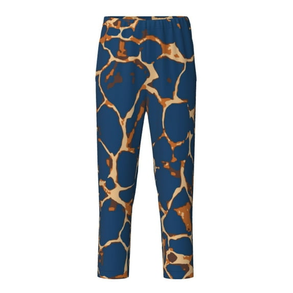 Pofeuu Giraffe Skin Print Teenagers' Pajama Pants, Soft Lounge Pajama Pants with big pockets for Men Plaid Pj Bottoms-Small