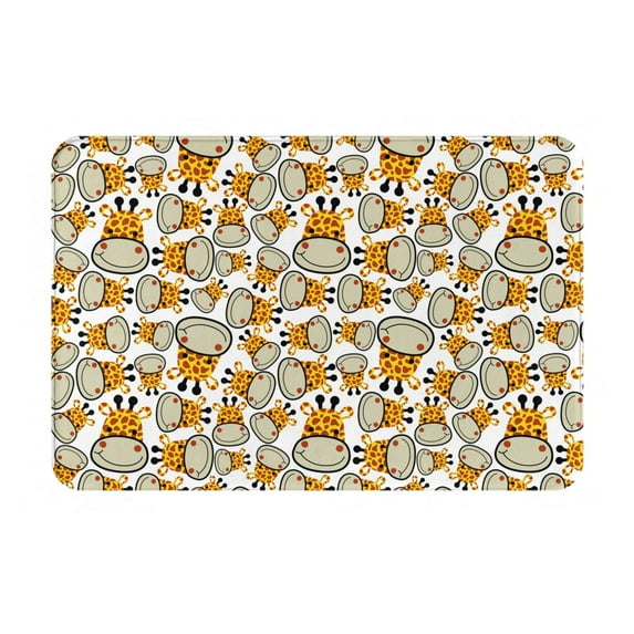 Pofeuu Giraffes Head Print Flannel Doormats Rug16"x24"Rug Washable Doormats Indoor Outdoor Rugs for Layered Front Door Mats, Porch, Kitchen, Entryway