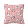 thumbnail image 1 of Pofeuu Girl Rabbit Print Double-sided plush pillowcase Square Throw Pillow Covers Pillows Cover for Living Room Bedroom Sofa Couch Cushion Cover（No pillow core）-22"x22", 1 of 7