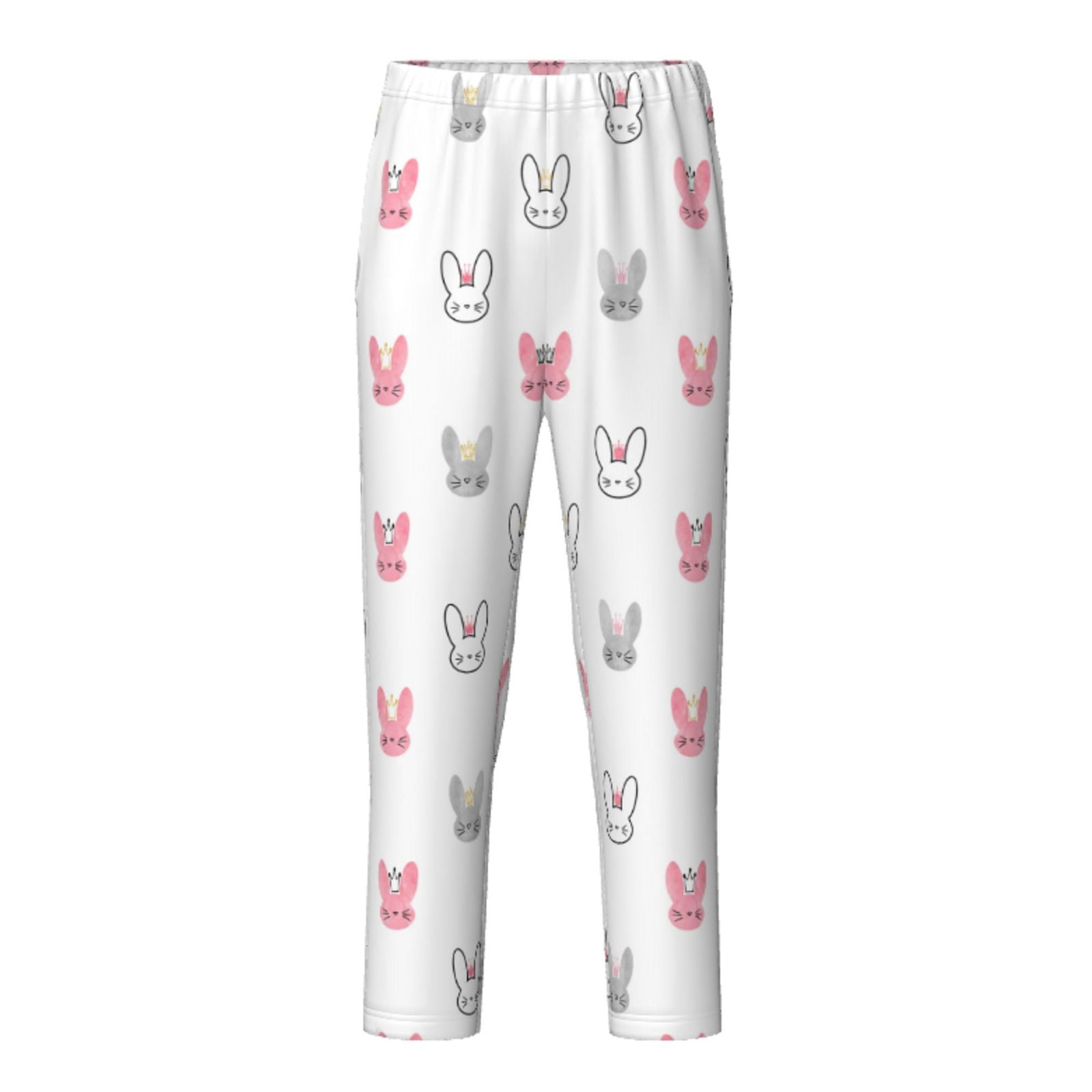 Pj Rabbit Pofeuu Girl Rabbit Print Teenagers' Pajama Pants, Soft Lounge Pajama ...
