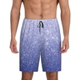 thumbnail image 1 of Pofeuu Glittering Blue Purple Print Men's Soft Woven Elastic Waistband Sleep Pajama Short-3X-Large, 1 of 6