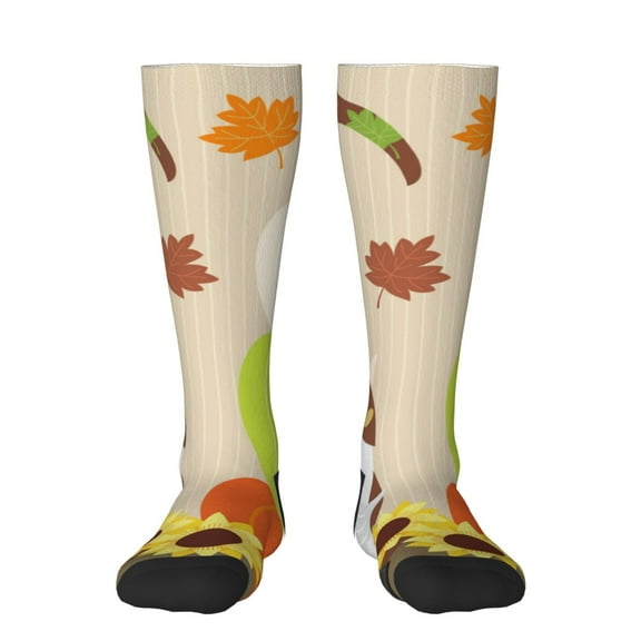 Pofeuu Gnome Happy Fall Print Stockings, Adult Running Hiking Socks for Youth and Adult