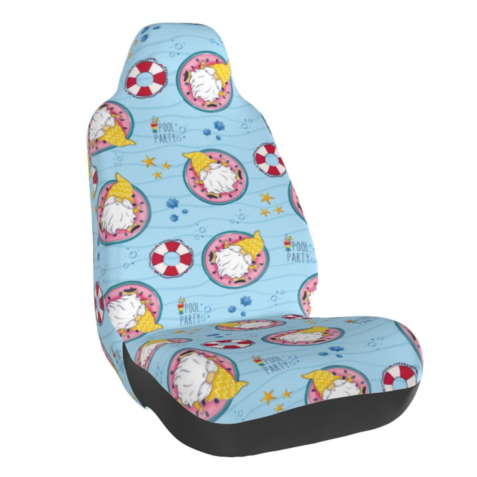 Pofeuu Gnome Pool Party Print Automotive Car Seat Covers Flat Cloth