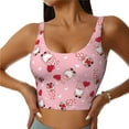 thumbnail image 1 of Pofeuu Gnome With Heart Print Sports Bra for Women Sexy Vest Yoga Running Gym Fitness Crop Bras Tops-Medium, 1 of 8
