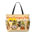 thumbnail image 1 of Pofeuu Gnomes Happy Thanksgiving Print Beach Bag,Waterproof Sandproof Beach Tote Bag, Large Capacity Foldable Beach Bags for Women, 1 of 7