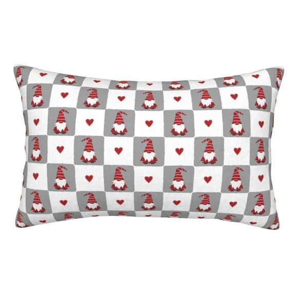 Pofeuu Gnomes and Hearts Print Polyester Microfiber Plush Pillowcases, Super Soft and Cozy Pillow Case Covers with Envelop Closure(Pillow core not included)-14"x20"