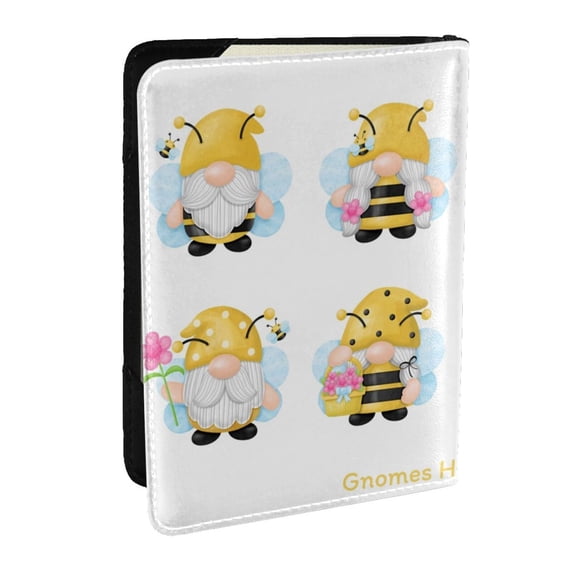 Pofeuu Gnomes Honey Bee Print Travel Document Organizer Passport Holder Men Women for Family (6.5 in x 4.5 in),Wallet Holder Credit Card Clutch Bag Case