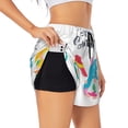 thumbnail image 1 of Pofeuu Gnomes Summer Print Women's Athletic Shorts Running Workout Shorts Tummy Control Quick Dry Gym Shorts with Pockets Double layer sports shorts-X-Large, 1 of 7