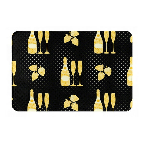 Pofeuu Gold Bottles Print Flannel Doormats Rug16"x24"Rug Washable Doormats Indoor Outdoor Rugs for Layered Front Door Mats, Porch, Kitchen, Entryway
