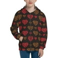 thumbnail image 1 of Pofeuu Gold Glitter Heart Print Teenage Zipper Hoodie Sweatshirts Hooded Casual Jackets With Pocket For Boys Girls-Medium, 1 of 6