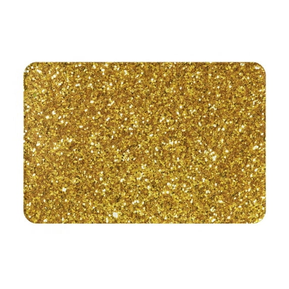 Pofeuu Gold Glitter Print Flannel Doormats Rug16"x24"Rug Washable Doormats Indoor Outdoor Rugs for Layered Front Door Mats, Porch, Kitchen, Entryway