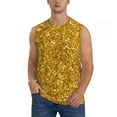 thumbnail image 1 of Pofeuu Gold Glitter Print Men's Muscle T-Shirt, Sleeveless, Muscle Tank, Classic Muscle Tee Top For Men Casual Sleeveless Muscle T-Shirt Trendy Clothes-X-Large, 1 of 7