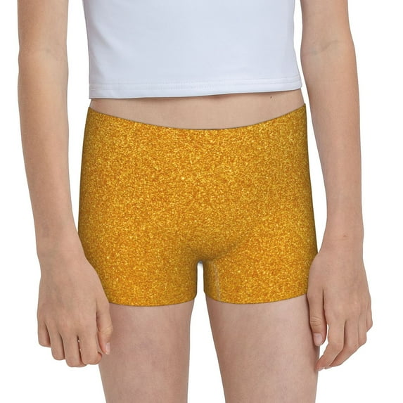 Pofeuu Gold Glitter Print Soft Cotton Girls Boyshort panties Toddler Underwear-X-Large