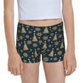 thumbnail image 1 of Pofeuu Gold Snowflake Christmas Tree Print Soft Cotton Girls Boyshort panties Toddler Underwear-X-Small, 1 of 5