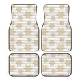 thumbnail image 1 of Pofeuu Gold Snowflake Print Car Foot Mat Set of 4 Pieces - All-Weather Full Set Floor Mats for Cars Trucks SUVs, 1 of 7
