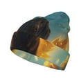 thumbnail image 1 of Pofeuu Golden Cloud Winged Dog Print Beanie Hat for Men Women Knit Winter Hat Warm Cuffed Skull Beanie Slouchy Soft Unisex, 1 of 6