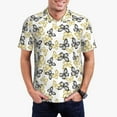 thumbnail image 1 of Pofeuu Golden Glitter Butterflies Print Men's Loose Fit Midweight Short-Sleeve Pocket Polo-Large, 1 of 6