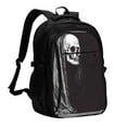 thumbnail image 1 of Pofeuu Gothic Skull Drape Print Storage Laptop Backpack with USB Charging Port[Water Resistant] College Computer Bookbag Fits, 1 of 7