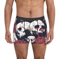 thumbnail image 1 of Pofeuu Gothic Skulls And Roses Print Men’s Boxer Briefs, Moisture-Wicking Underwear, Regular,Trunk-Large, 1 of 5