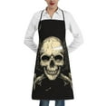 thumbnail image 1 of Pofeuu Gothic Winged Skull Print Aprons with Pockets, Cute Aprons for Kitchen, Cooking, Server, Barber, Chef Apron, 1 of 7