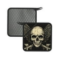 thumbnail image 1 of Pofeuu Gothic Winged Skull Print Silicone Trivet Mats,Silicone Hot Pads for Kitchen, Silicone Trivets for Hot Pots and Pans, Silicone Hot Pad, 1 of 8