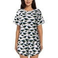 thumbnail image 1 of Pofeuu Graduation Hats Print Women's Pajama Set Short/Shorts Soft Button PJs Elastic Drawstring Waist Sleepwear-Small, 1 of 6