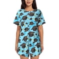 thumbnail image 1 of Pofeuu Graduation Hats1 Print Women's Pajama Set Short/Shorts Soft Button PJs Elastic Drawstring Waist Sleepwear-XX-Large, 1 of 6