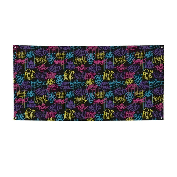 Pofeuu Graffiti Art Print Colorful Yard Festival Banner Sign Party Outdoor & Indoor Party Decoration Banne Festival Yard Sign-Small