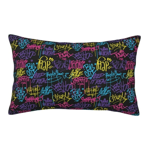 Pofeuu Graffiti Art Print Polyester Microfiber Plush Pillowcases, Super Soft and Cozy Pillow Case Covers with Envelop Closure(Pillow core not included)-14"x20"
