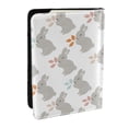 thumbnail image 1 of Pofeuu Gray Rabbit Print Travel Document Organizer Passport Holder Men Women for Family (6.5 in x 4.5 in),Wallet Holder Credit Card Clutch Bag Case, 1 of 5
