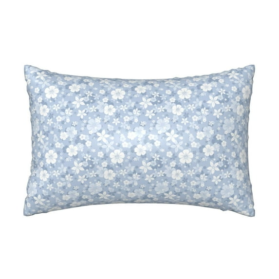 Pofeuu Gray White Floral Print Satin Pillowcase for Hair and Skin Pillow Cases, Silk Pillow Cases, Soft Cooling Pillow Covers, 20x30 Inches(Pillow core not included)