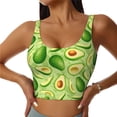 thumbnail image 1 of Pofeuu Green Avocado Print Sports Bra for Women Sexy Vest Yoga Running Gym Fitness Crop Bras Tops-X-Large, 1 of 8