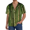 thumbnail image 1 of Pofeuu Green Bamboo Fence1 Print Mens Casual Short Sleeve Shirts Beach Summer Spread Collar Pocket Tops Men's Casual Short-sleeved Shirt-XX-Large, 1 of 5