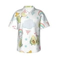thumbnail image 1 of Pofeuu Green Blue Avocado Print Hawaiian Shirt for Men Sleeves Casual Button Down Summer Beach Dress Shirts T-Shirts,X-Large, 1 of 7